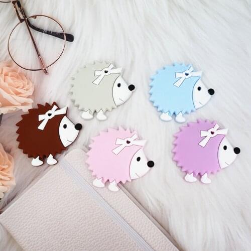 Chenkai 5PCS Silicone hedgehog Teether rodent Teething Toys Chewable Animal Shape Products Nursing Gift Accessory BPA free