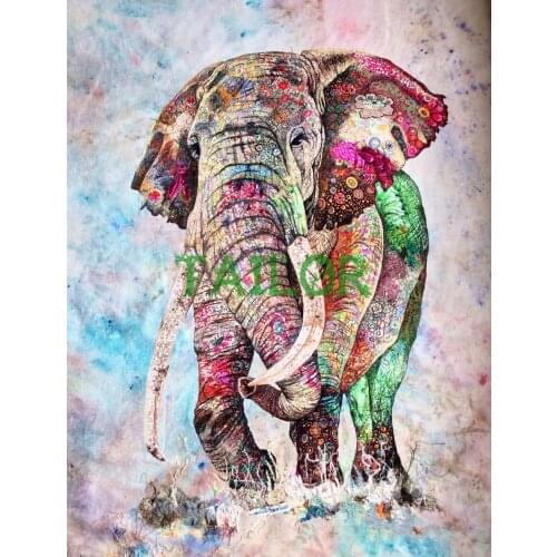 Home Decor Gift Cross stitch haft diamentowy kit set Full square Cuadros 5D diamond painting animal Mosaic colour Elephant art 2