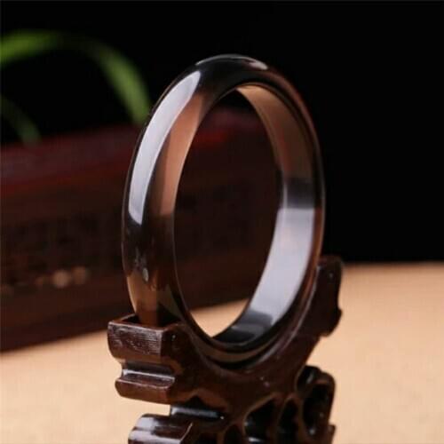Precious Natural Ice Obsidian Gems Stone Crystal Fashion Woman Lady Natural Obsidian Bangle 60mm 61mm 62mm 63mm