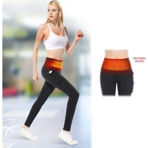 USB intelligent Women lose weight Hiking Heating Warm Pants Camping Climbing Heated Pants Wear-resisting Elastic Trousers
