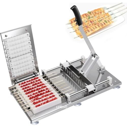 Manual Meat Chicken Bbq Kebab Skewer Machine Lamb Bbq Skewering Machine Kebab Making Machine