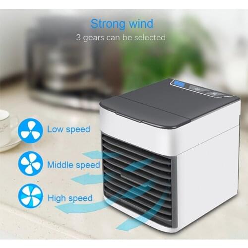Mini Air Conditioner Air Cooler Fan 7 Colors Light USB Portable Air Conditioner 3 Gear Personal Space Air Cooling Fan For Home
