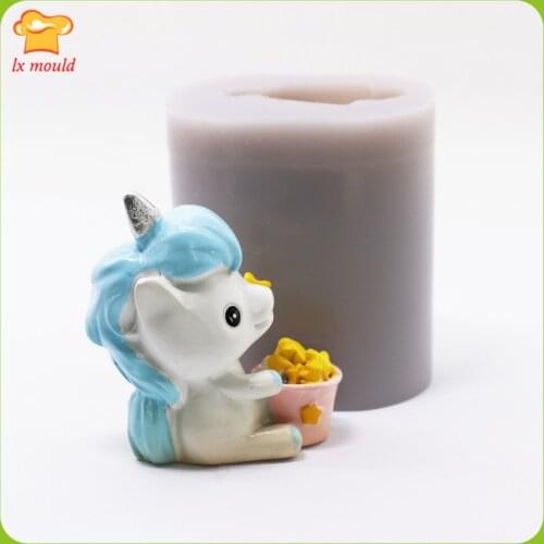 Cartoon Cake Silicone 3D Stereo Unicorn Fondant Corner Mold Chocolate