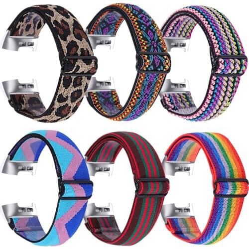 Nylon elastic band for Fitbit charge 3 2 smart Wristband belt Woven adjustable Bracelet Correa for fitbit charge 4 Smart Watch