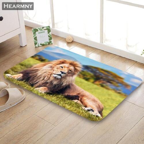 HEARMNY New Doormat Animal Lion Home Mat Machine Made Anti Slip Carpet Living Room/Hallway Bath Mat For Kids Gift