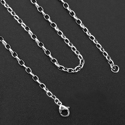 316L Stainless Steel Chain Necklace 1.5mm 2.5*3.8mm Rolo Mens Link Chain Lobster Clasps Stainless Steel Jewelry Wholesale
