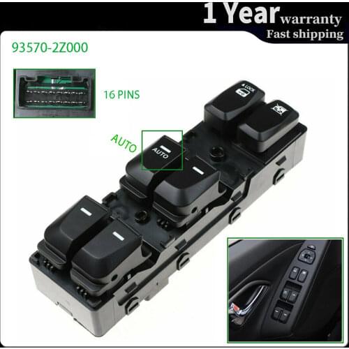 Driver Side Window Lifter Regulator Control Switch Console 93570-2Z000 High Quility Car Accessories For Hyundai IX35 2009-2015
