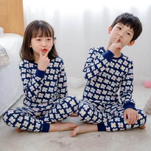 Kids Christmas Pajamas Boys Girls Night Suit Children Cartoon Sleepwear Pyjamas kids Cotton Nightwear 2-13Y Teens Clothes Sets