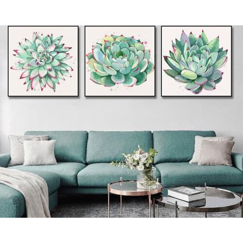 Modern Abstract Landscape Posters and Prints Nordic Green Flower Pictures Wall Art Canvas Prints Painting for Home Wall Decor