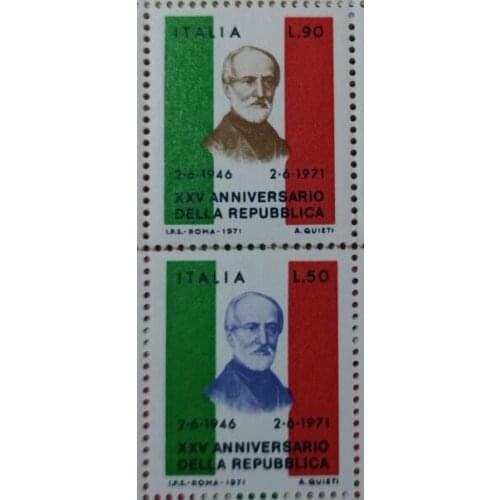 19 2PCS Italy, 1971 ， Post Stamps Postage Collection