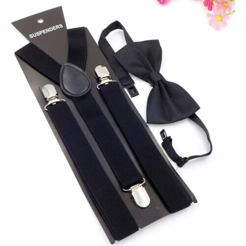 Awesome Colorful Wedding Accessories Adjustable Bow Tie & Suspenders