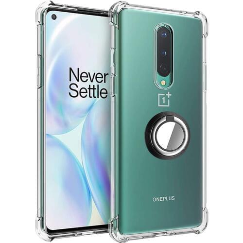 Magnetic Car Finger Ring Holder Shockproof Soft TPU Airbag Case For Oneplus 8T Pro 5 2 3T 6 7 7T Pro 9R Nord CE 5G N10 N100 N200