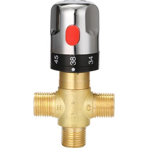 Adjustable Bathroom Brass Thermostatic Mixing Valve Hot/Cold Water Mixing Temperature Control Valve For Home Water Heater