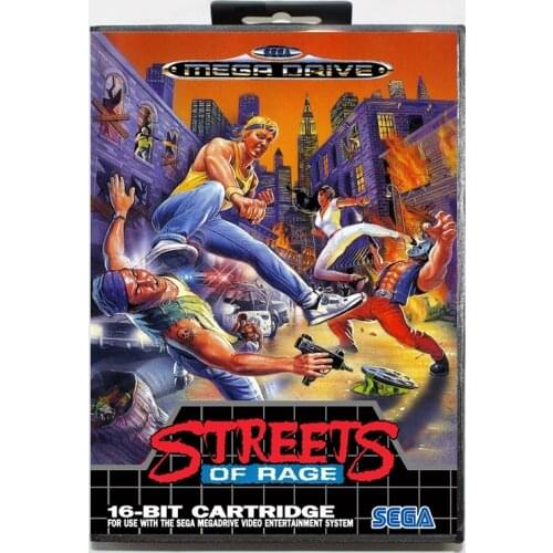 Sega MD games card - Streets of Rage USA/EU with box for Sega MegaDrive Video Game Console 16 bit MD card