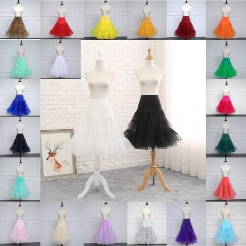 YUNUO Lolita None-hoop Mid-length Petticoat Tulle Vintage Underskirt Rockabilly Tutu Crinoline Cosplay for Wedding Party BC12