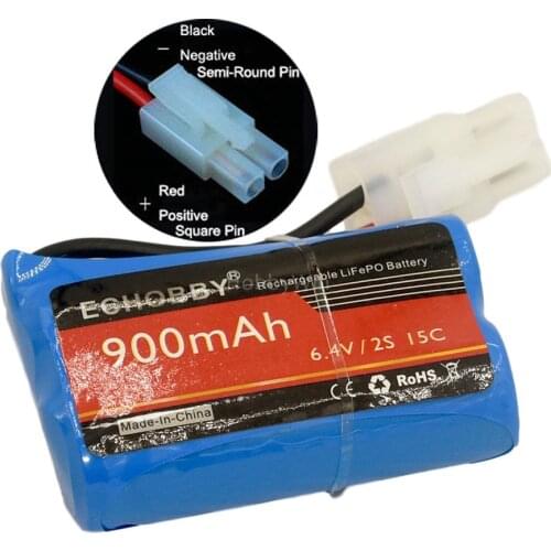 2S 6.4V 900mAh LiFePO Battery KET-2P Male Plug P-TO-S for RC Buggy Car Truck Racing Boat