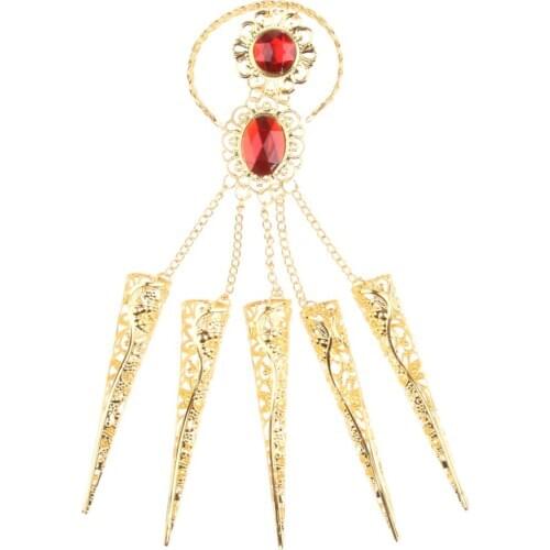 2x Girl Belly Dance Bracelet Long Finger Nails Bollywood Costume Accessories