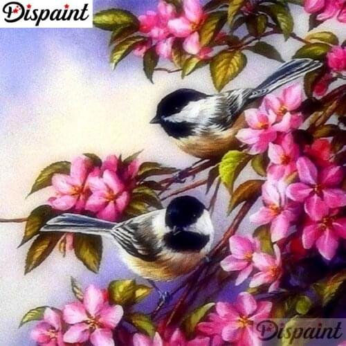 Dispaint Full Square/Round Drill 5D DIY Diamond Painting "Birds and flowers" Embroidery Cross Stitch 3D Home Decor A10477