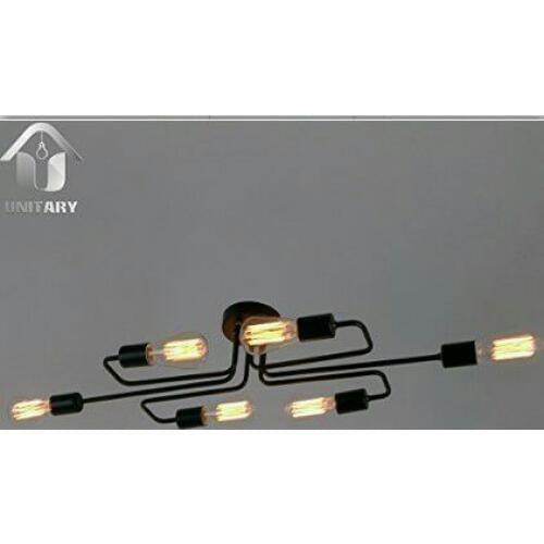 American style black iron art loft industrial ceiling light bar coffee shop branches retro nostalgic ceiling light lamp
