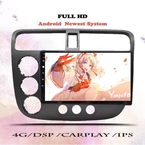 Android 10.0 Car Radio For Honda Civic 7 2000 2001 2002 2003-2006 Multimedia Video Player Navigation GPS Wifi 2din DVD Head Unit