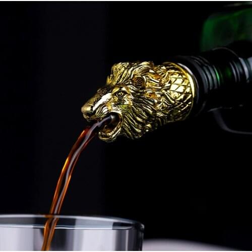 1 Piece of Animal Wine Mouth Zinc Alloy Deer Elk Lion Bull Head Wine Stopper Beverage Bar Tool Nightclub Bar Accessory