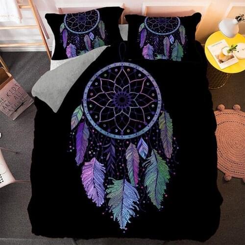 Home Textiles Hot Psychedelic Dream-catcher Duvet Cover Mandala Bedding Set Bedcloth 2/3pcs Queen King Double Size Bed Sets
