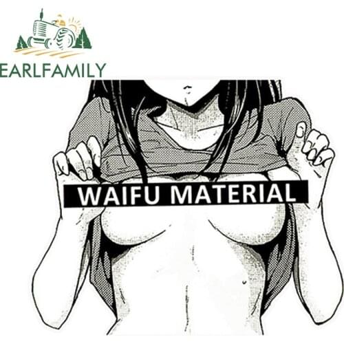 EARLFAMILY 13cm x 12cm Car Styling Waifu Material Vinyl Decal Car Truck Anime Hentai Sexy Pinup Mang Girl Waterproof Car Sticker