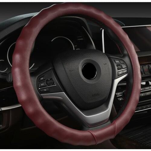 FeKoFeKo 38CM Four Seasons Universal Non-slip Leather Car Steering Wheel Cover For Kia Rio 2 3 4 X Line Kombi Sedan