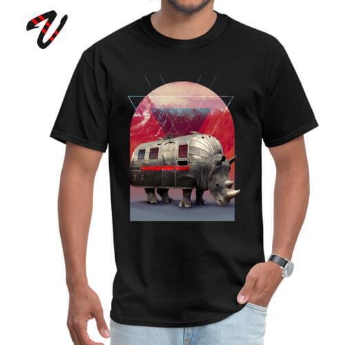 Hot Sale Rhino Print Short Sleeve T-shirts Summer Crew Neck Raven T Shirt for Men Sweatshirts Casual Drop Johnny Hallyday