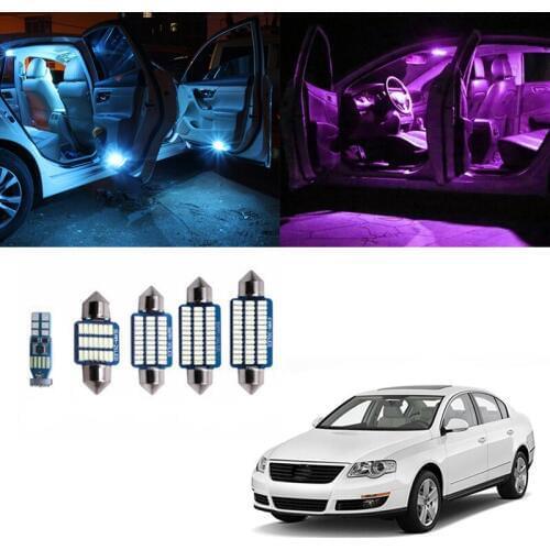 11pcs Car T10 LED Canbus Dome Map Glove Box Door Footwell Truck Bulb Interior Led Light Lamp Kit Fit for Volkswagen Passat B6