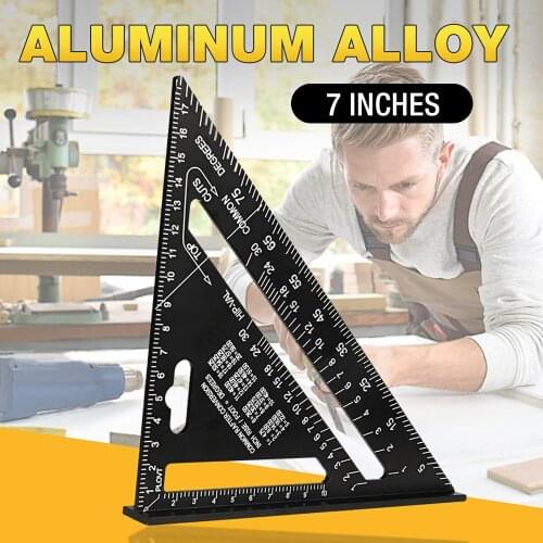 Triangle Ruler 7inch Aluminum Alloy Angle Protractor Speed Metric Square Measuring Ruler For Building Framing Tools Gauges 2021