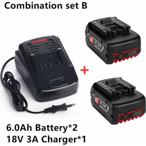 2PCS18V 6000mAh Rechargeable lithium ion Battery For Bosch 18V 6.0Ah Backup Battery Portable Replacement BAT609, BAT609G, BAT611