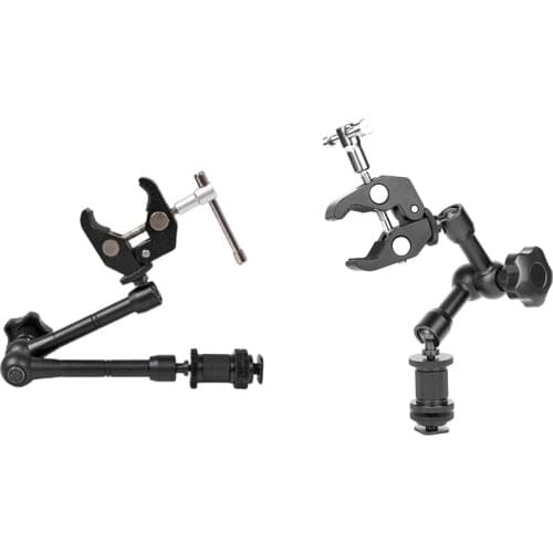 Magic Arm 7 Inch Articulating Friction Arm Super Clamp with 2Pcs 11 Inch Adjustable Articulating Magic Arm + Clamp