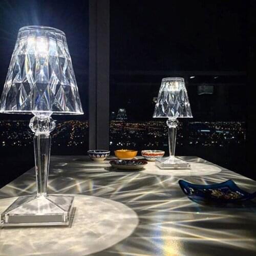 LED Night Lights Desk Lamp Touch Sensor Crystal Table Lamp USB Bedroom Light Decor Restaurant Table Lamp Romantic Night Light
