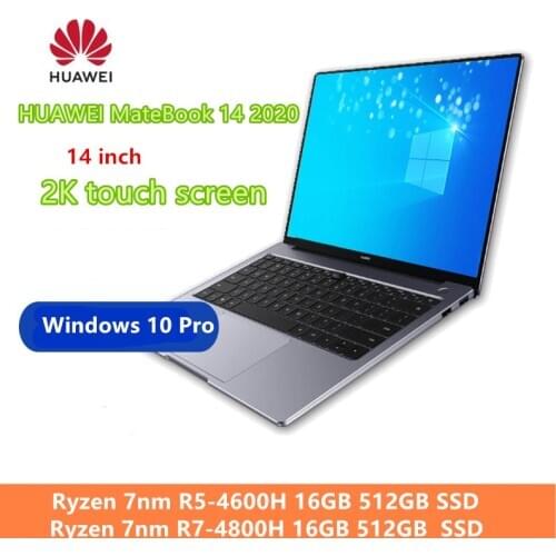 HUAWEI MateBook 14 2020 14 inch laptop Ryzen 7nm R5-4600H/ R7-4800H 16G 512G PCIE SSD FHD IPS 2K touch screen ultrabook