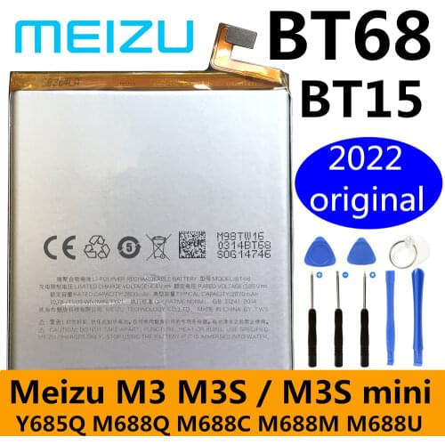 Meizu Original 3020mAh BT15/BT68 Battery For Meizu M3 M3S / M3S mini Y685Q M688Q M688C M688M M688U Phone High Quality Battery