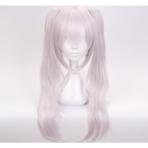 Game Azur Lane Laffey Cosplay Wig Long With Chip Ponytails Heat Resistant Synthetic Hair Wigs + Wig Cap