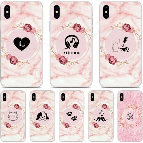 Printed Marble Pink Rose Cover For Vsmart Active 1 Plus Star 3 JOY 4 Live BQ Aquaris X2 X Pro U U2 Lite V VS Phone Case Fundas