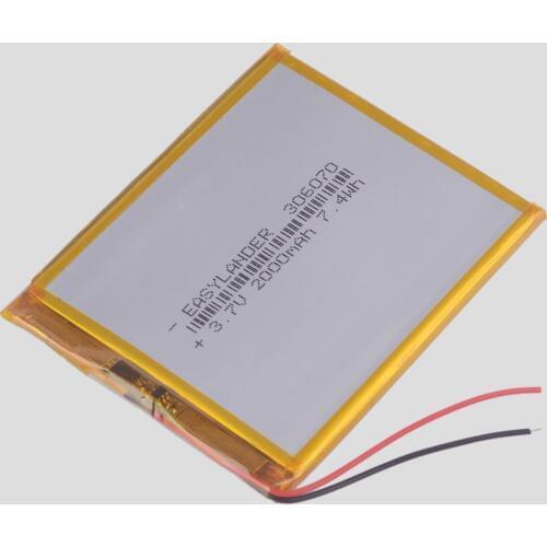 306070 3.7V 2000mAh Rechargeable li Polymer Battery For Tablet PC Power Bank Wexler Book E6005 356070 PSP PDA GPS DVR E-Book