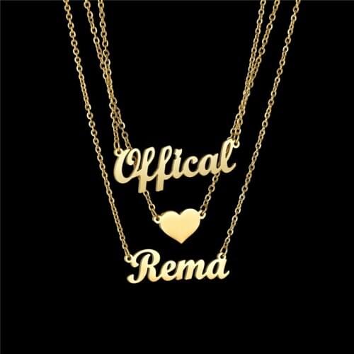 Personalized Stainless Steel Custom Name Necklace Heart Multi-layer Chain 1-3 Names Pendant Necklaces Nameplate Gifts