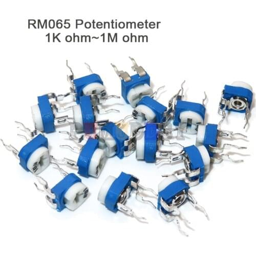 20PCS RM065 RM-065 100 200 500 1K 2K 5K 10K 20K 50K 100K 200K 500K 1M Ohm Trimpot Trimmer Potentiometer Variable Resistor