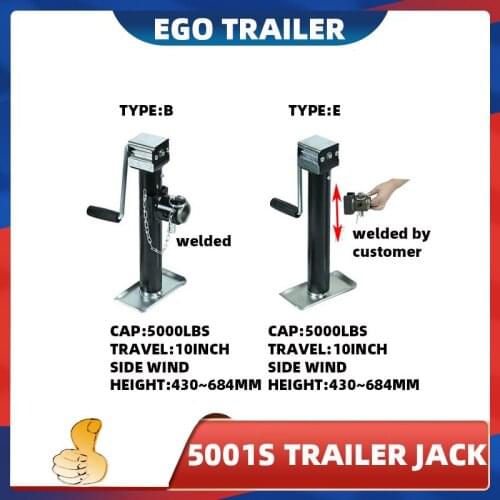 TRAILER JACK Side Wind 5000lbsX10" Lift Pipe Mount Swivel Jack Round Pipe Mount Swivel Trailer Jack Sidewind Camper Trailer RV