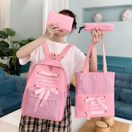 Simple Women Backpacks Solid Color Book Bags Light Teenager Girl Student Schoolbag Canvas Female Backpack for Casual School Bags