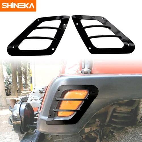 SHINEKA Newest Front Bumper Turn Signal Light Cover Head light Frame Side Eyebrow Lights Guards for Jeep Wrangler TJ 1997-2006