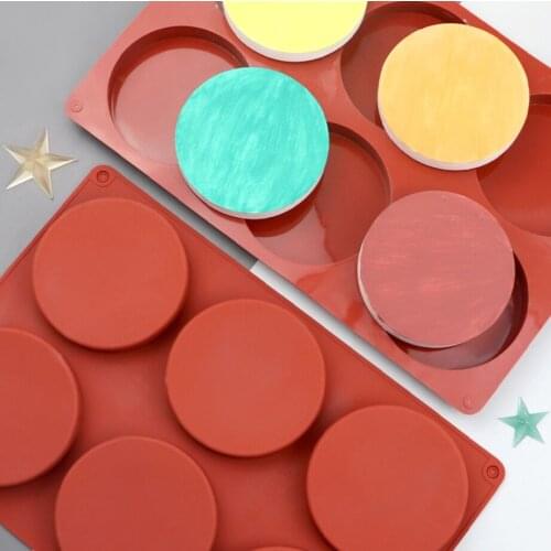 6 cavity disc silicone cake mold, silicone baking, cake mold, round jelly