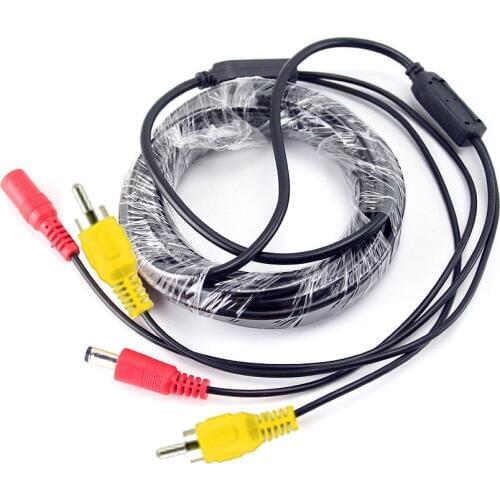 SUFCO RCA Cable 5M 10M 20M Optional CCTV Audio Output DC Plug Extension Cable for AHD CVI TVI Analog Security DVR Cameras