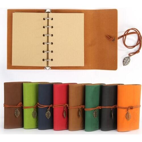 Loose-leaf PU Leather Notebooks Retro Vintage String Sketchbook Stationery Gift Presents Supply for Schools Students