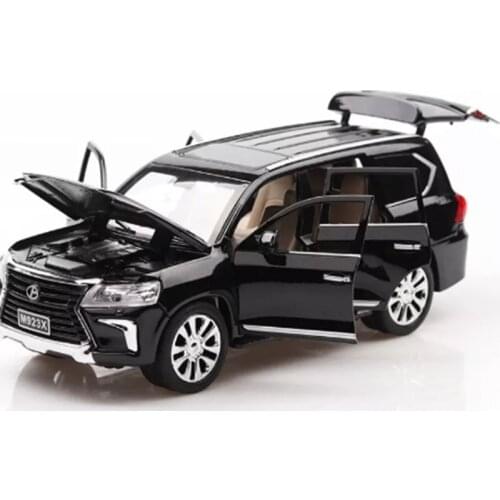High Quality 1:24 LX570 Alloy Car Model Famous Vehicle Length 20Cm With 6 Doors Open Excellent Collection Light For Kids Toys