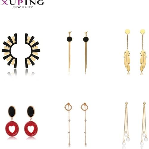 Xuping Drop Style Earrings Stainless Steel Fashion Jewelry Elegant Birthday Party for Women 98818