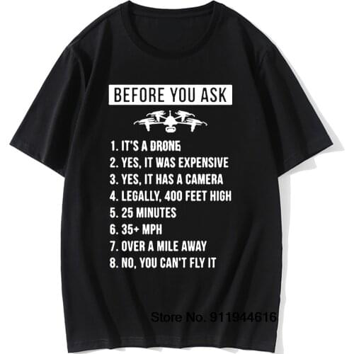 Fun Summer Style Cotton Short Sleeve Drone Pilot Normal Funny T Shirt Graphic Harajuku Retro T-shirt Streetwear